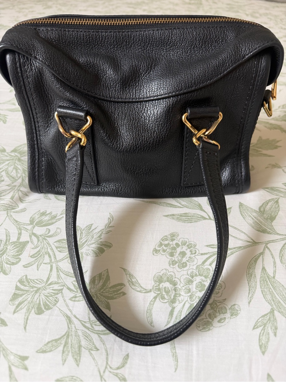 Marc Jacobs Black Pebbled Leather Wellington Satchel with Gold Hardware with COA - Picture 9 of 16